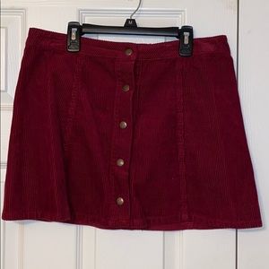 Maroon Corduroy Skirt